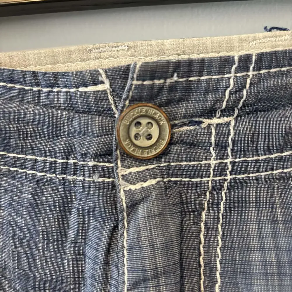 Buckle Black Thick Stitch Athletic Cargo Shorts Men’s Size 38 Blue Cotton